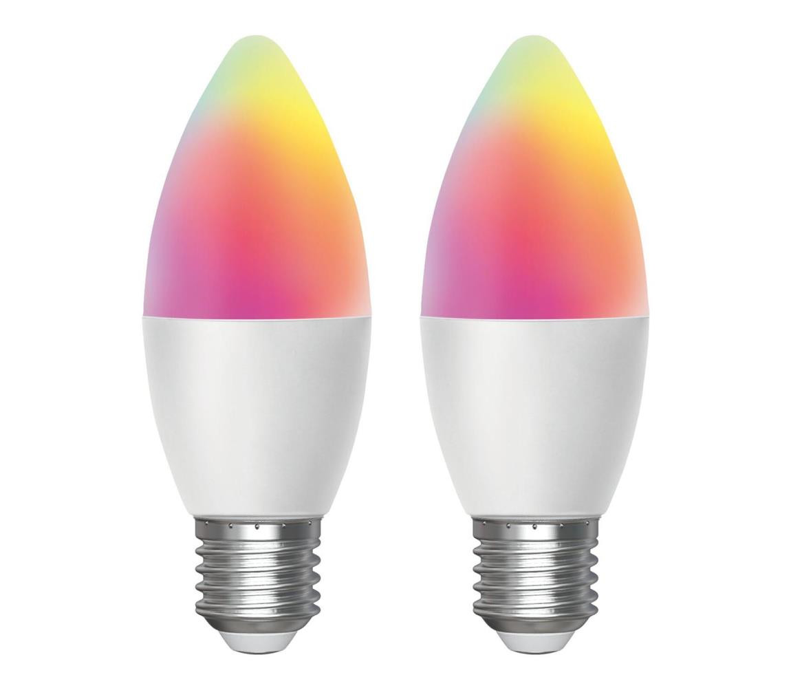 B.V. SADA 2x LED RGBW Stm. žárovka MESH Smart C37 E27/6,5W/230V 2700-6500K -