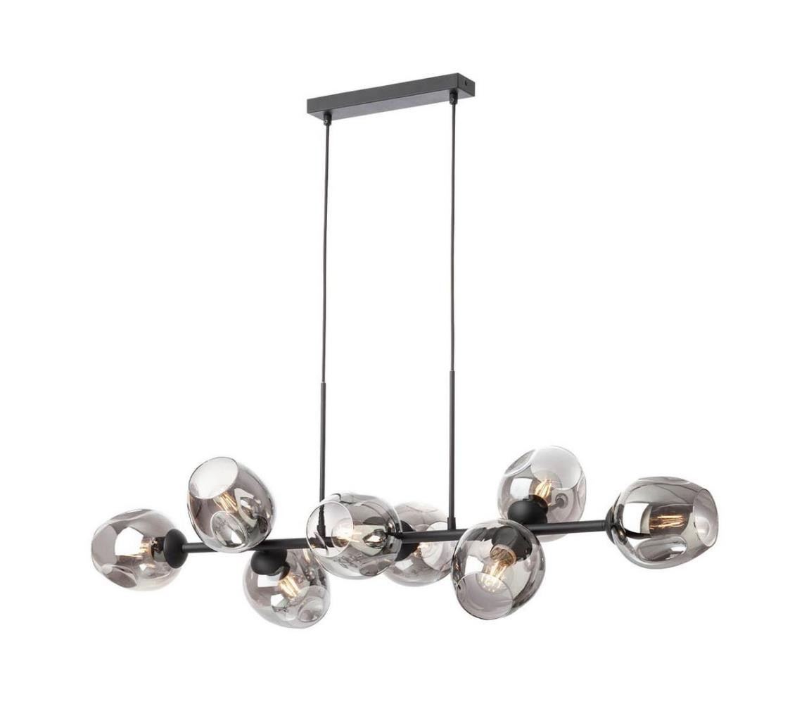 Redo Redo 01-2622 - Lustr na lanku PIERCE 8xE27/42W/230V černá/kouřová