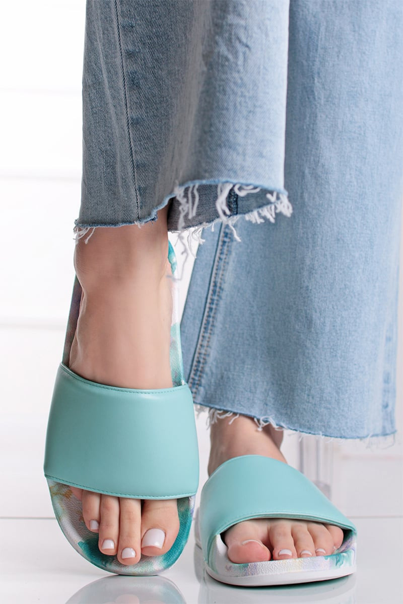 Mátové nízké pantofle Pop Ups - True Colors