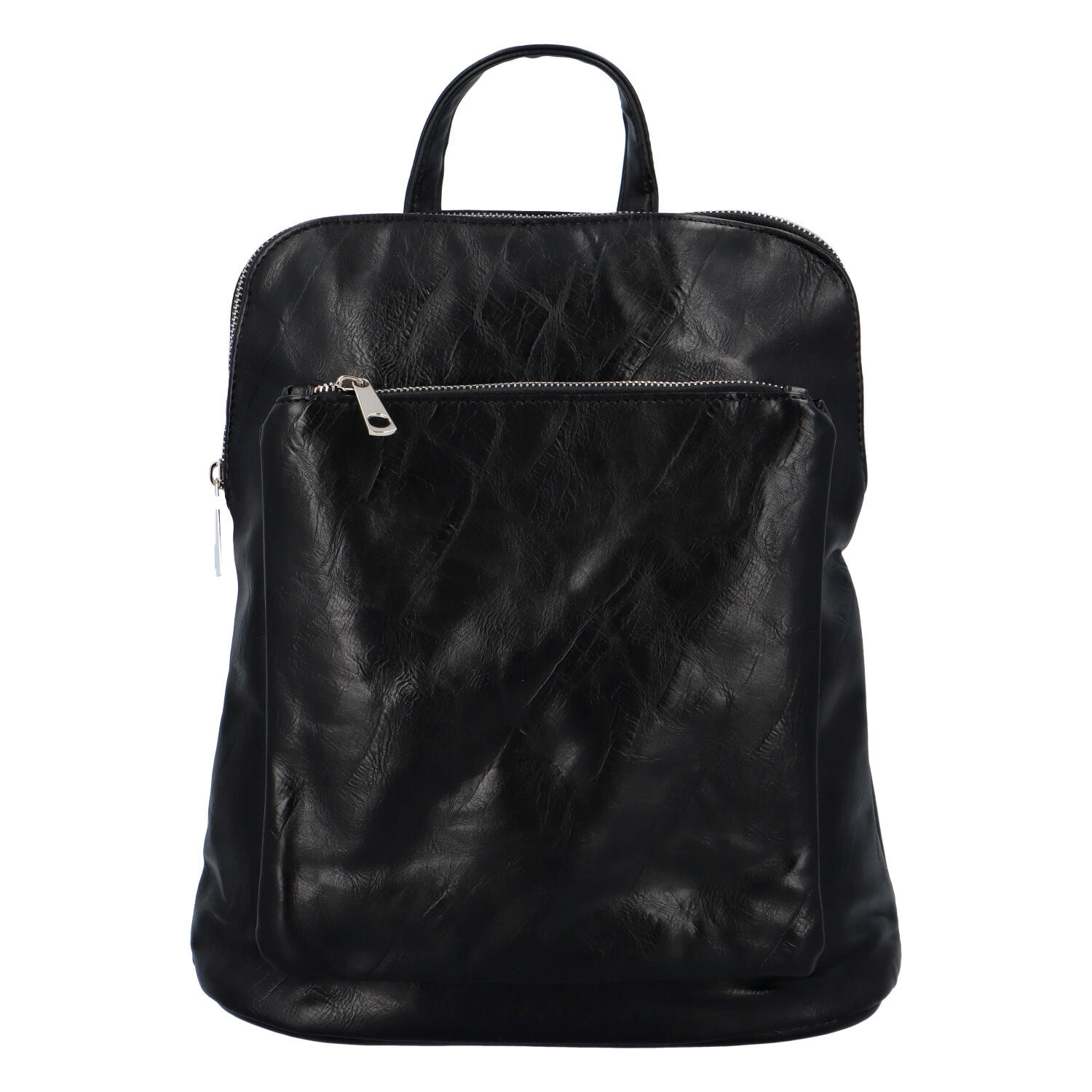 Prostorný koženkový batoh Karolin, černý černá