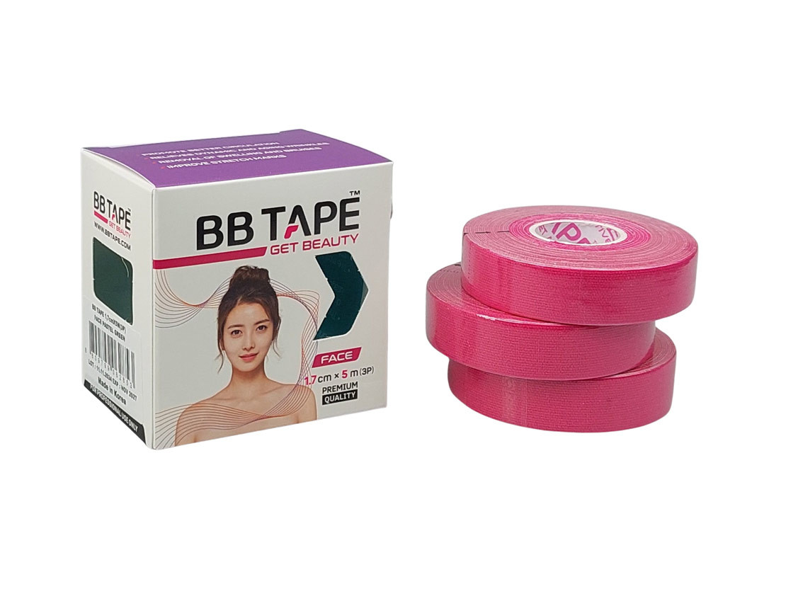 BB Tape Tejp na obličej - pruhy 1,7 cm Barva: růžová