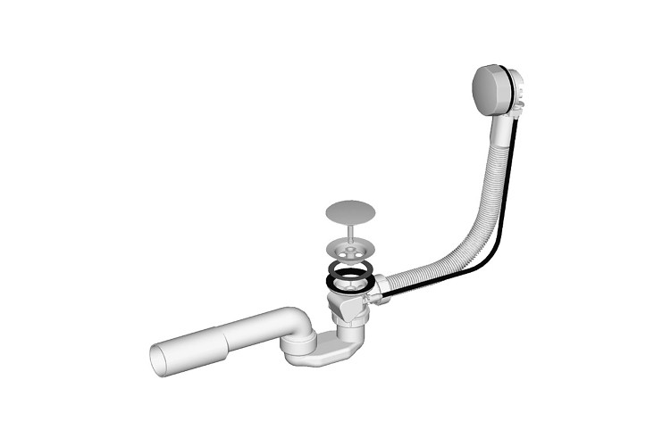 Liv-Fluidmaster Vanový sifon LIV 5-446 s ovládáním bovdenem, přepad 80 cm