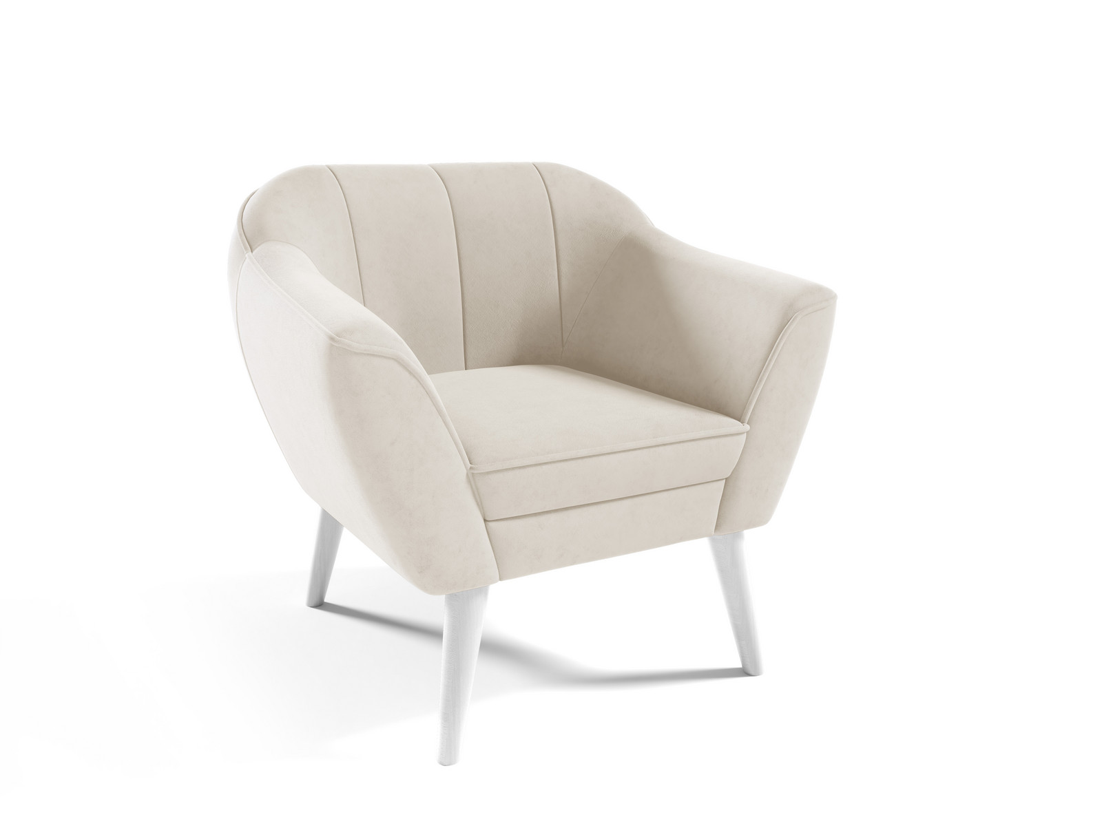 Eka Křeslo VOJO Látka Velutto: Velutto 01 - Krémová, Výběr nohou: Přírodní