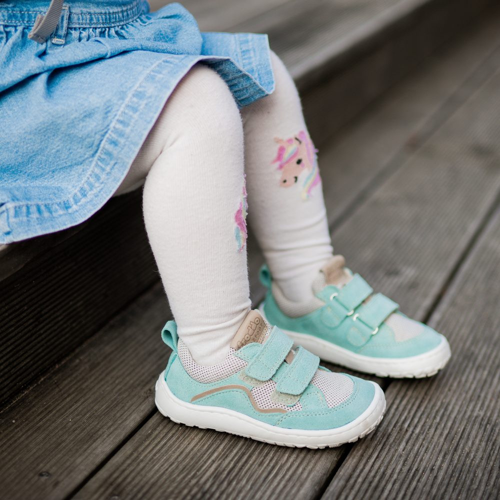 FRODDO TENISKY D-VELCRO 2P Mint Dětské barefoot tenisky