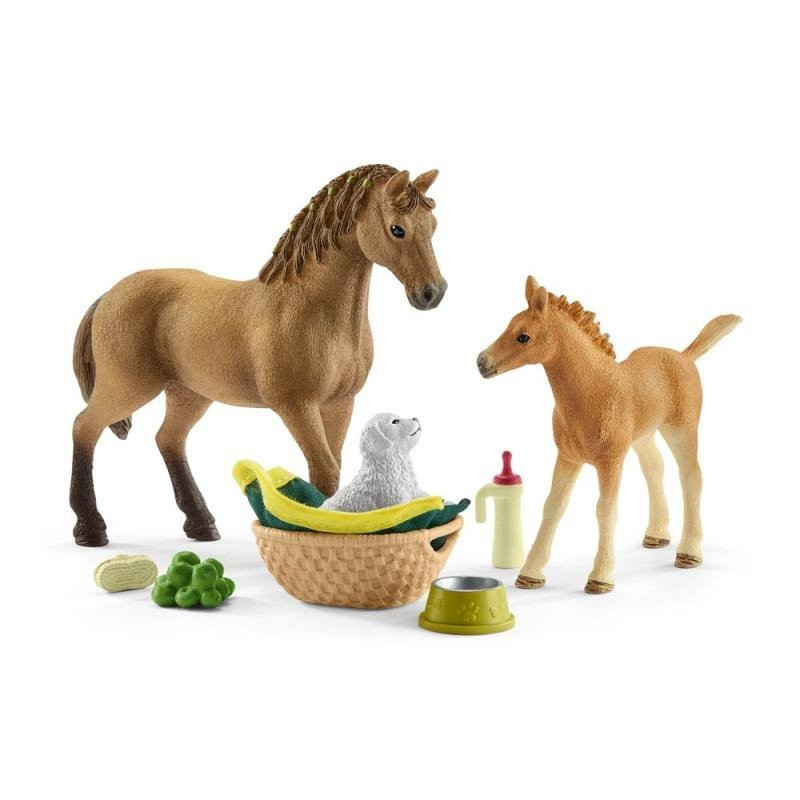 Schleich Set hříbě a Quarter kůň se štěnětem a doplňky, 3. vydání
