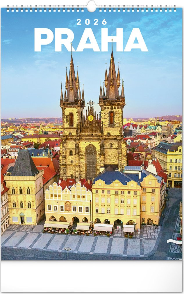 Kalendář 2026 nástěnný: Praha, 33 x 46 cm