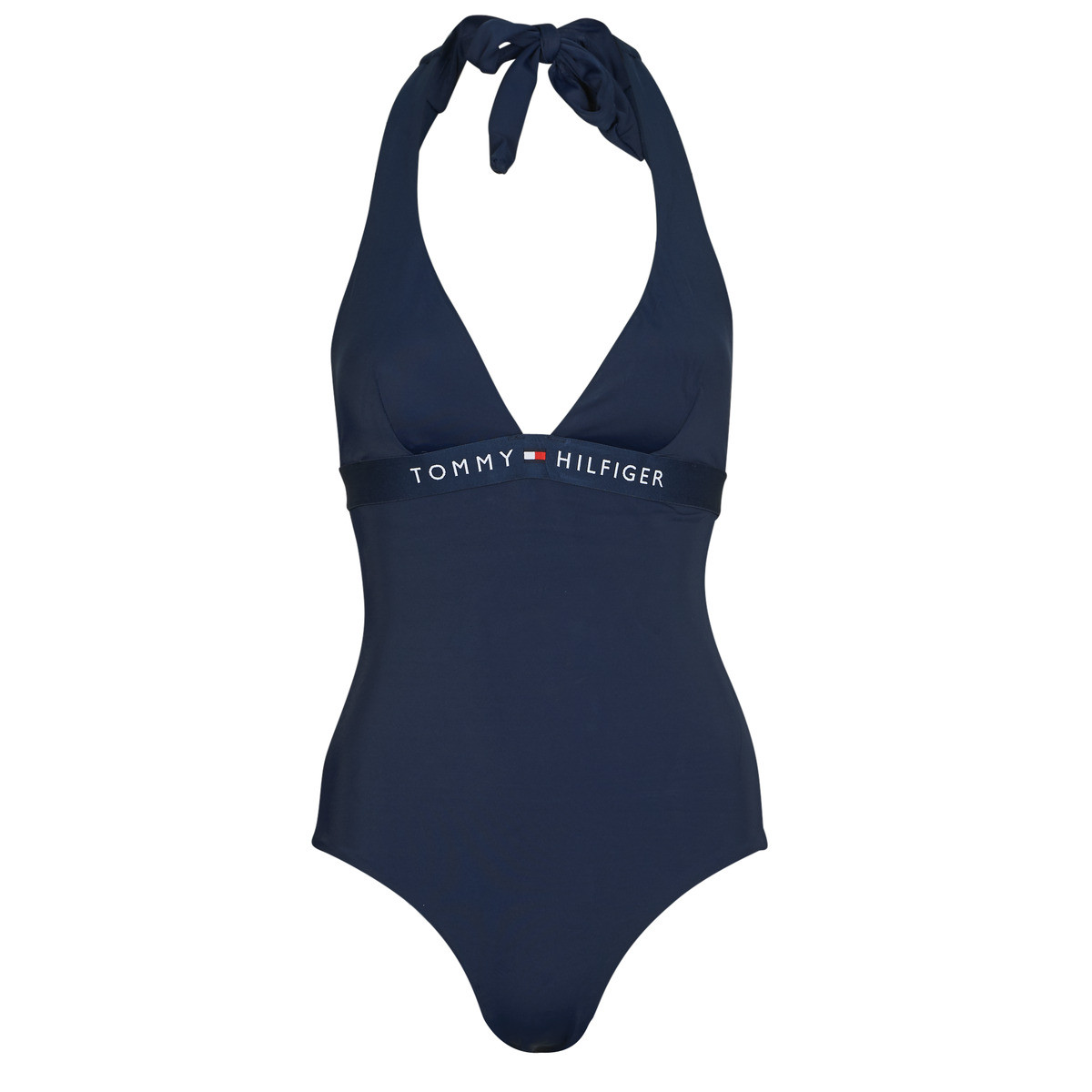 Tommy Hilfiger  HALTER ONE PIECE (EXT SIZES)  Tmavě modrá