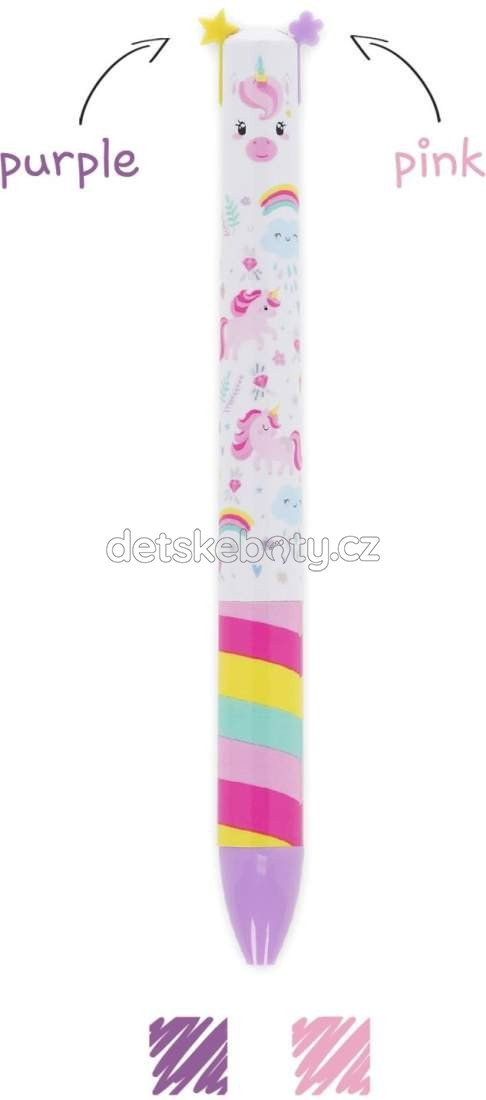 Dvoubarevná propiska Legami Two-Colour Ballpoint Pen - Click&Clack - Unicorn