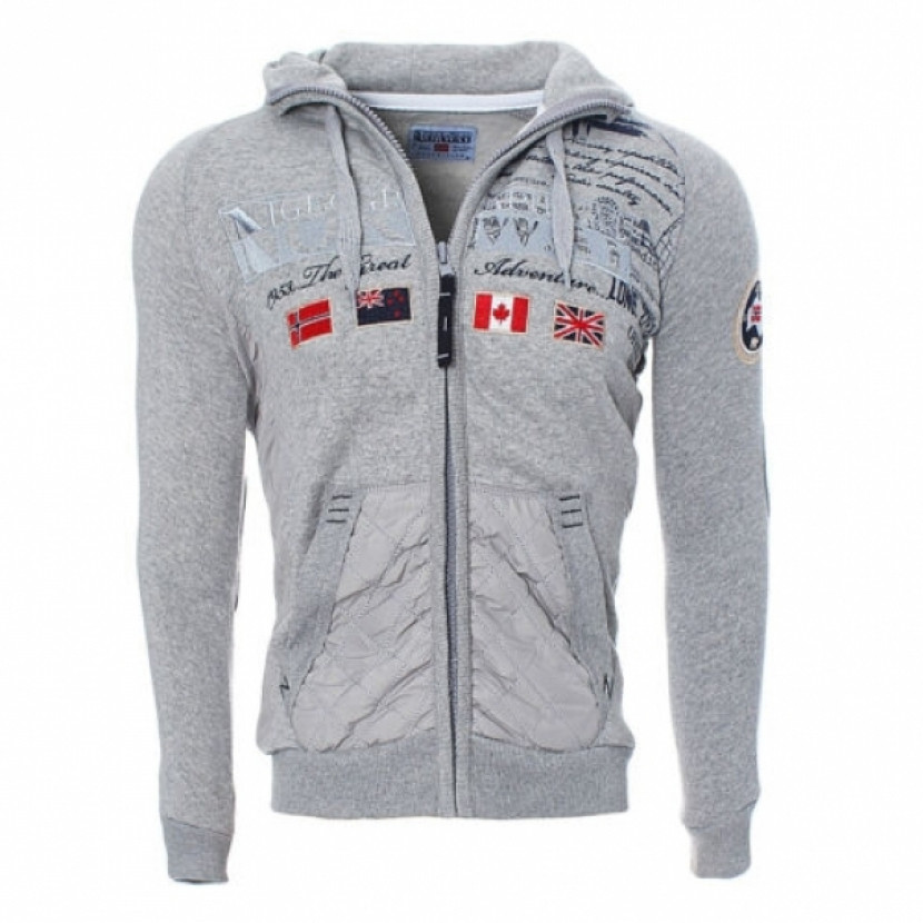 Mikina s kapucí Geographical Norway Golfstream - šedá, S