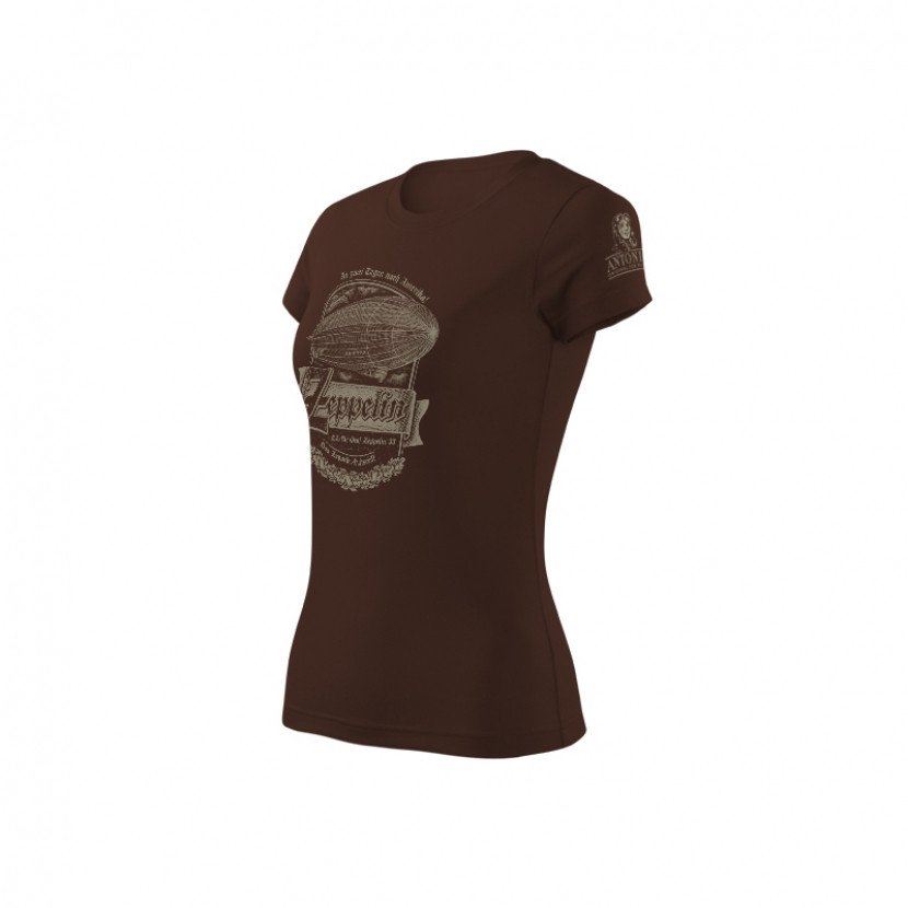 Triko dámské Antonio se vzducholodí ZEPPELIN - hnědé, XL