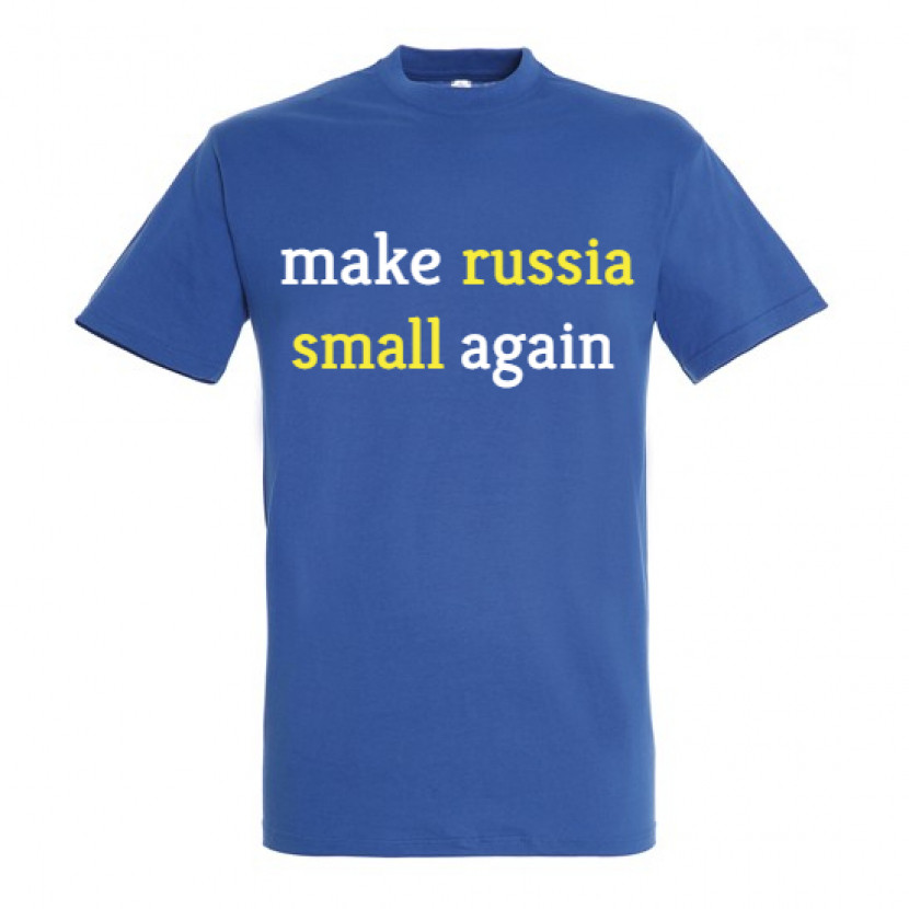 Triko Ukrajina Make Russia Small Again - modré, L