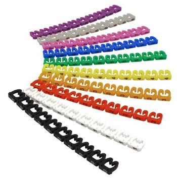 Kabelový značkovač 10x10, čísla 0-9, 10 barev, 4-5,5mm