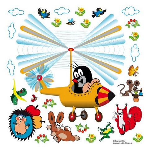 MINI SAMOLEPICÍ OBRÁZKY (SADA) KRTEČEK VE VRTULNÍKU