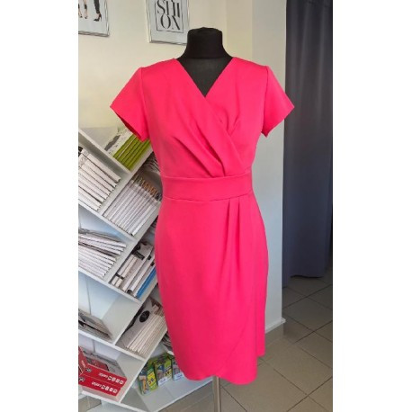 Korálové pouzdrové šaty SALMA, Velikost 46, Barva Korálová Anna Grace 0020336