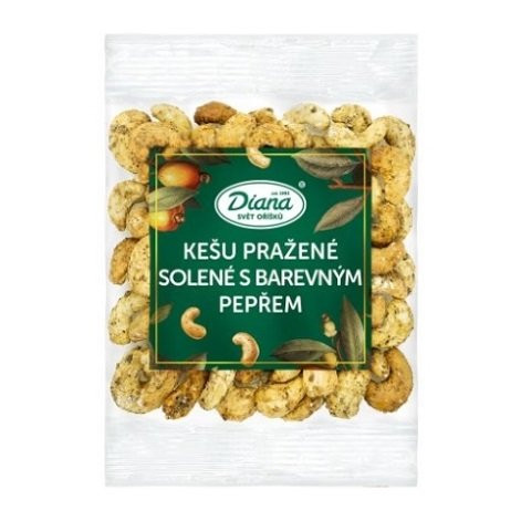 Kešu pražené solené s barevným pepřem 100g