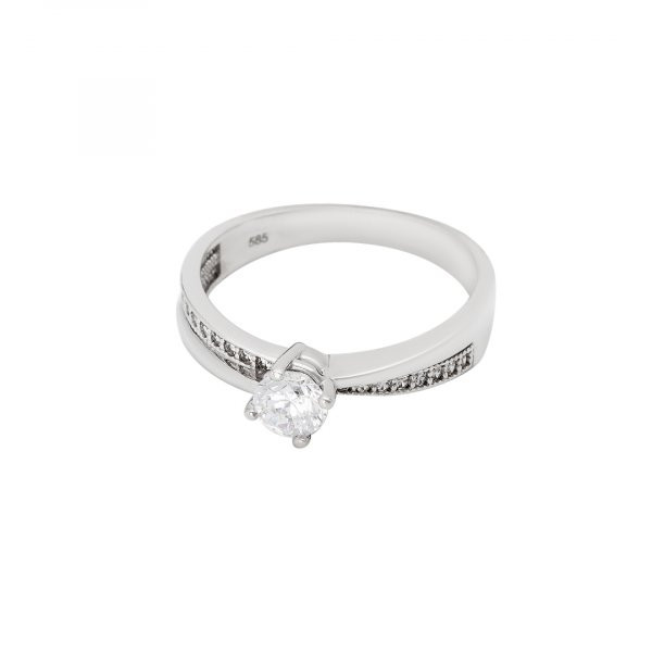 Prsten soliter se syntetickým kamenem 323-185-2009 54-3.05g