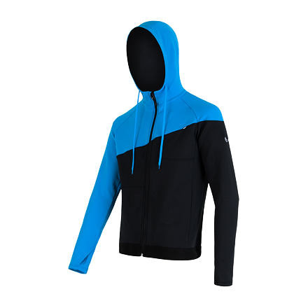 SENSOR TECNOSTRETCH pánská mikina s kapucí černá/modrá Velikost: S 8592837034584