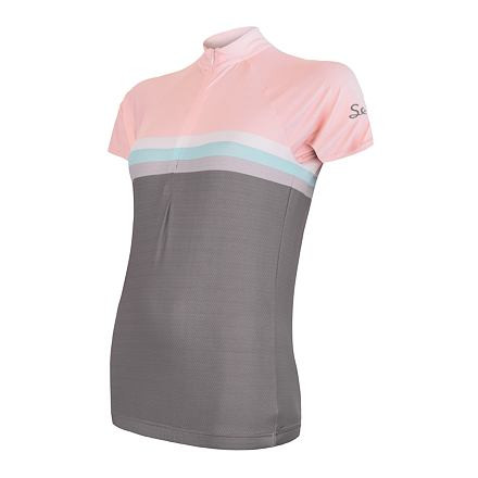 SENSOR CYKLO SUMMER STRIPE dámský dres kr.rukáv šedá/růžová Velikost: XXL 8592837066578