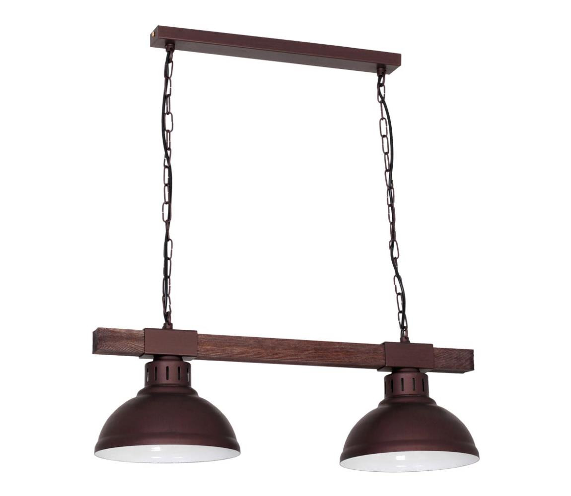 Lustr na řetězu HAKON 2xE27/60W/230V tmavá