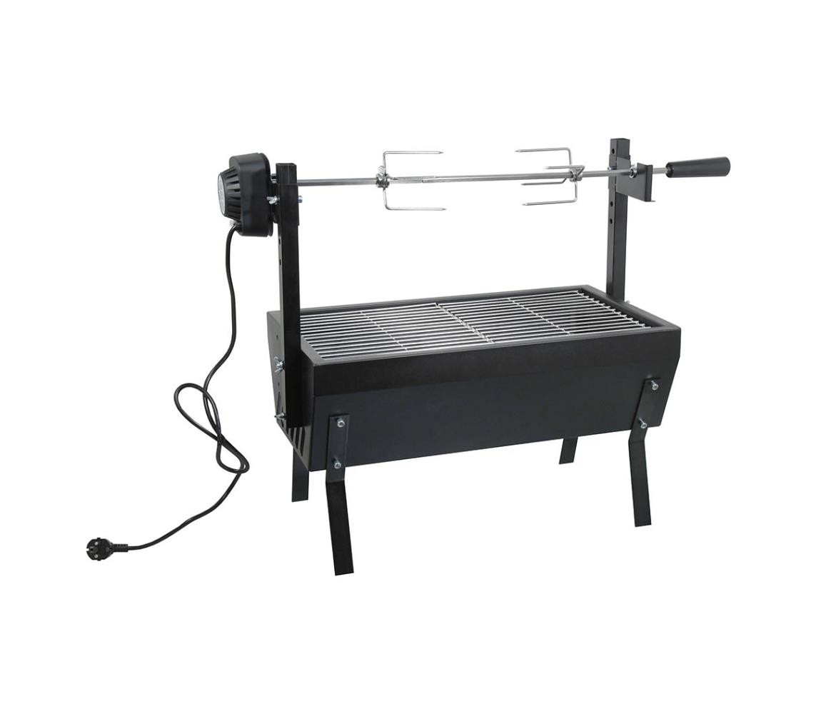 Gril na dřevěné úhlí s motorem 4W/230V černá