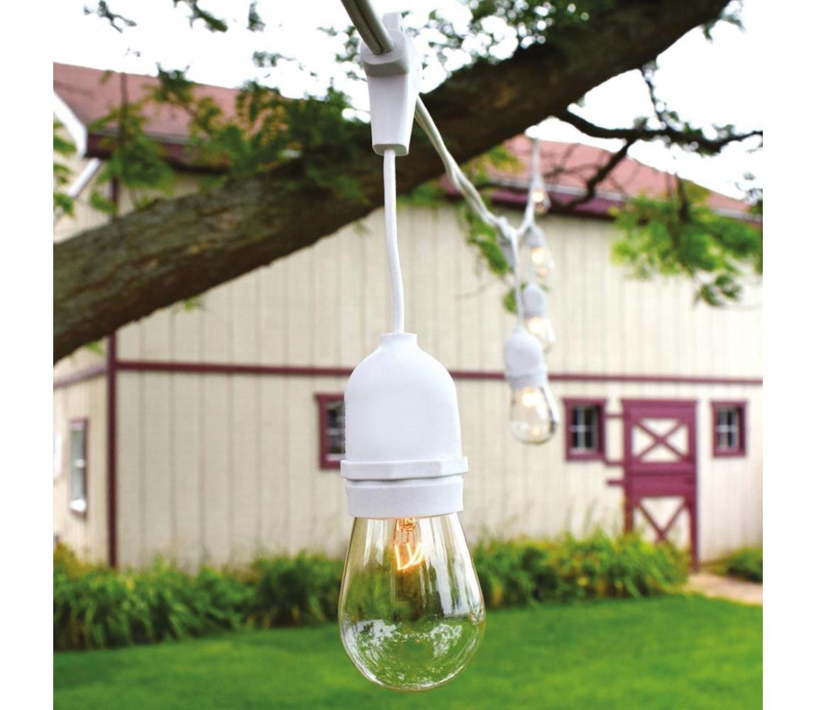 Venkovní řetěz 15xE27/0,5W/230V 15 m IP44 bílá