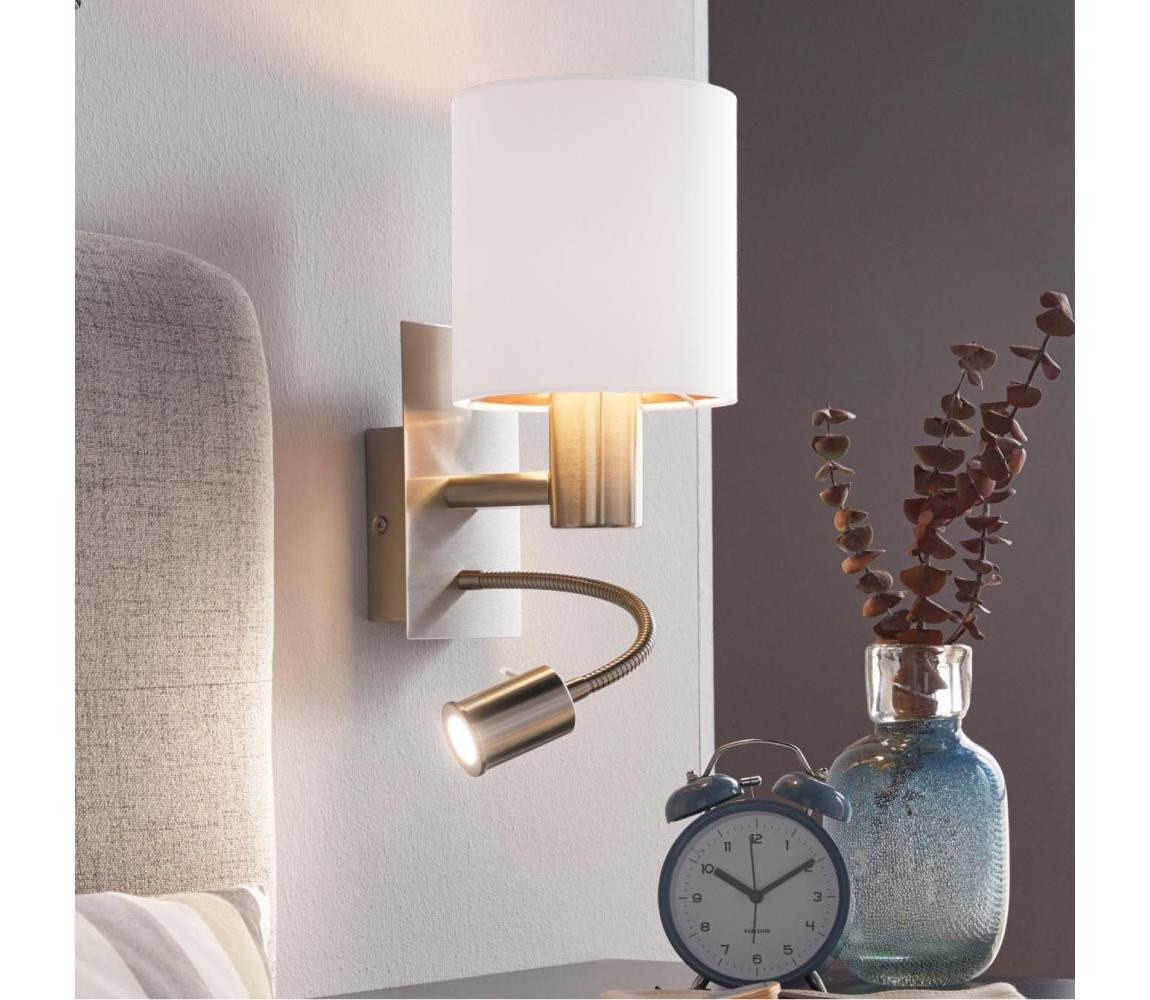 Eglo Eglo 96484 - LED Flexibilní svítidlo PASTERI 1xE27/40W+LED/3,8W bílá