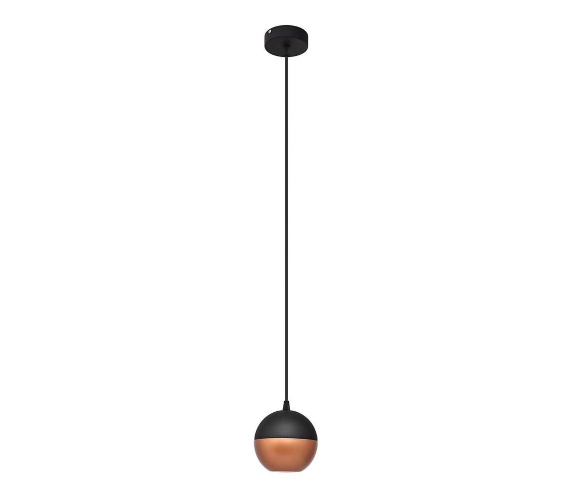 LED Lustr na lanku MIDWAY 1xGU10/4,8W/230V černá/měděná