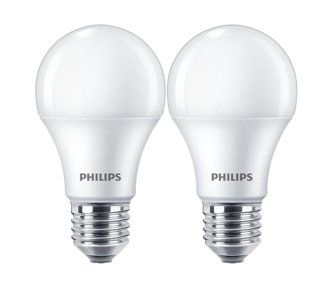 Philips 8719514471016 LED žárovka CorePro E27 10W/75W 1055lm 4000K A60 bílá 2-set