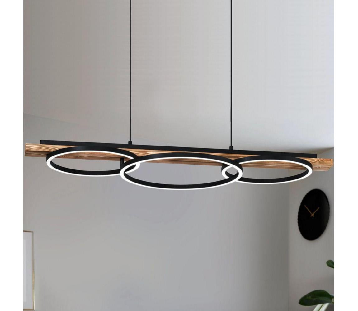 Eglo Eglo 99624-LED Stmívatelný lustr BOYAL 2xLED/12,5W/230V+LED/15,5W hnědá/černá