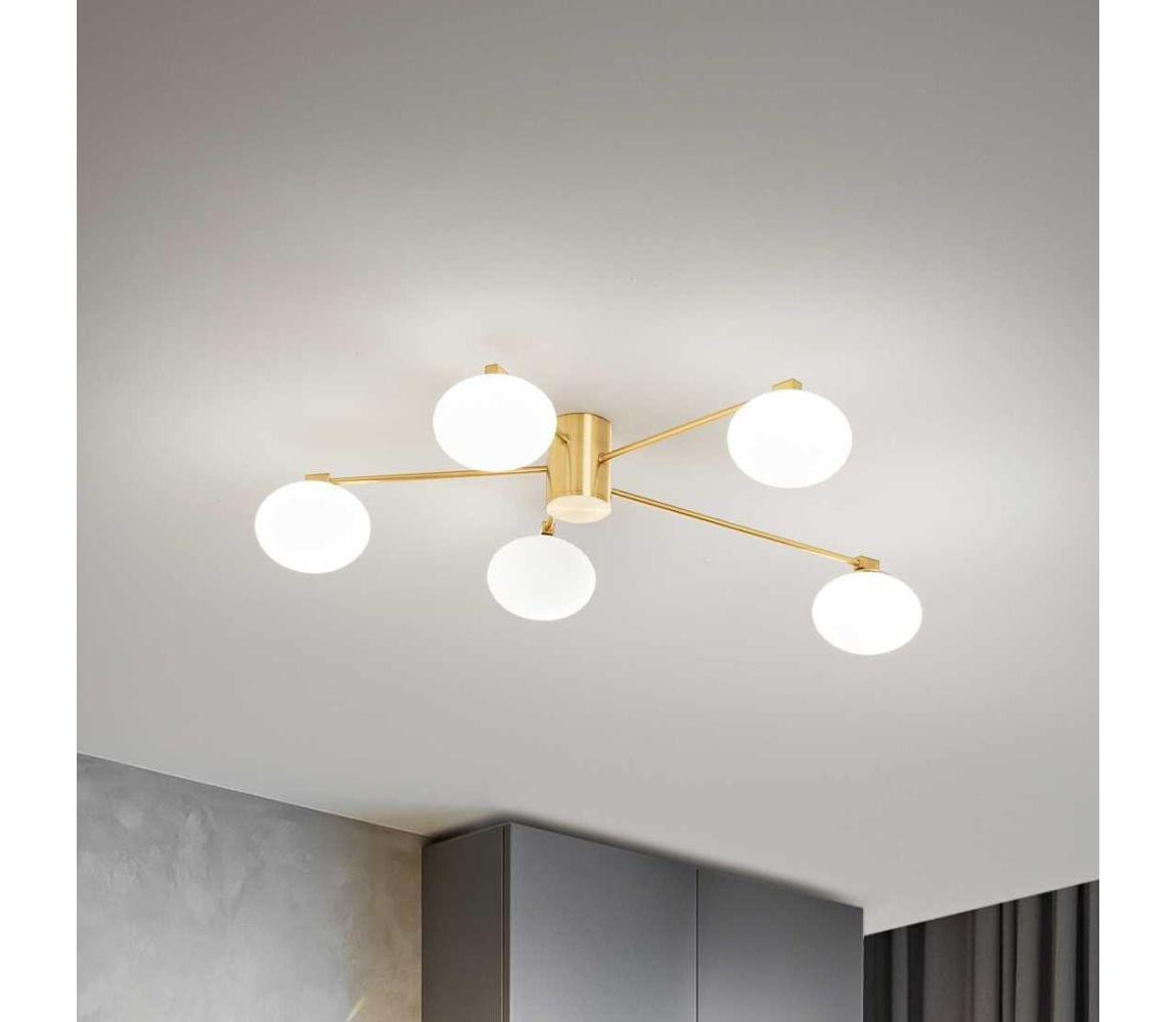 Ideal Lux Ideal Lux - LED Přisazený lustr HERMES 5xG9/3W/230V pr. 90 cm zlatá