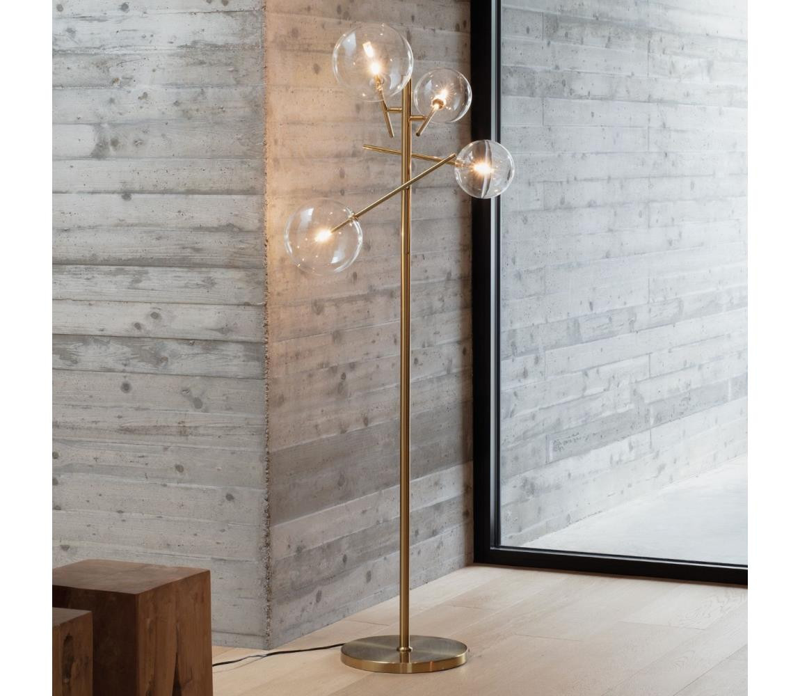 Ideal Lux Ideal Lux - LED Stojací lampa EQUINOXE 4xG4/2W/230V mosaz/čirá