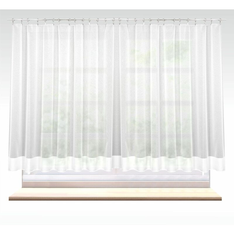 Záclona nebo balkonový komplet markizeta, Delux s bílým lemem a olůvkem, metráž, bílá 150 cm