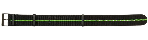 Traser řemen textilní NATO černo-zelený (72) (černá spona) - 22 mm