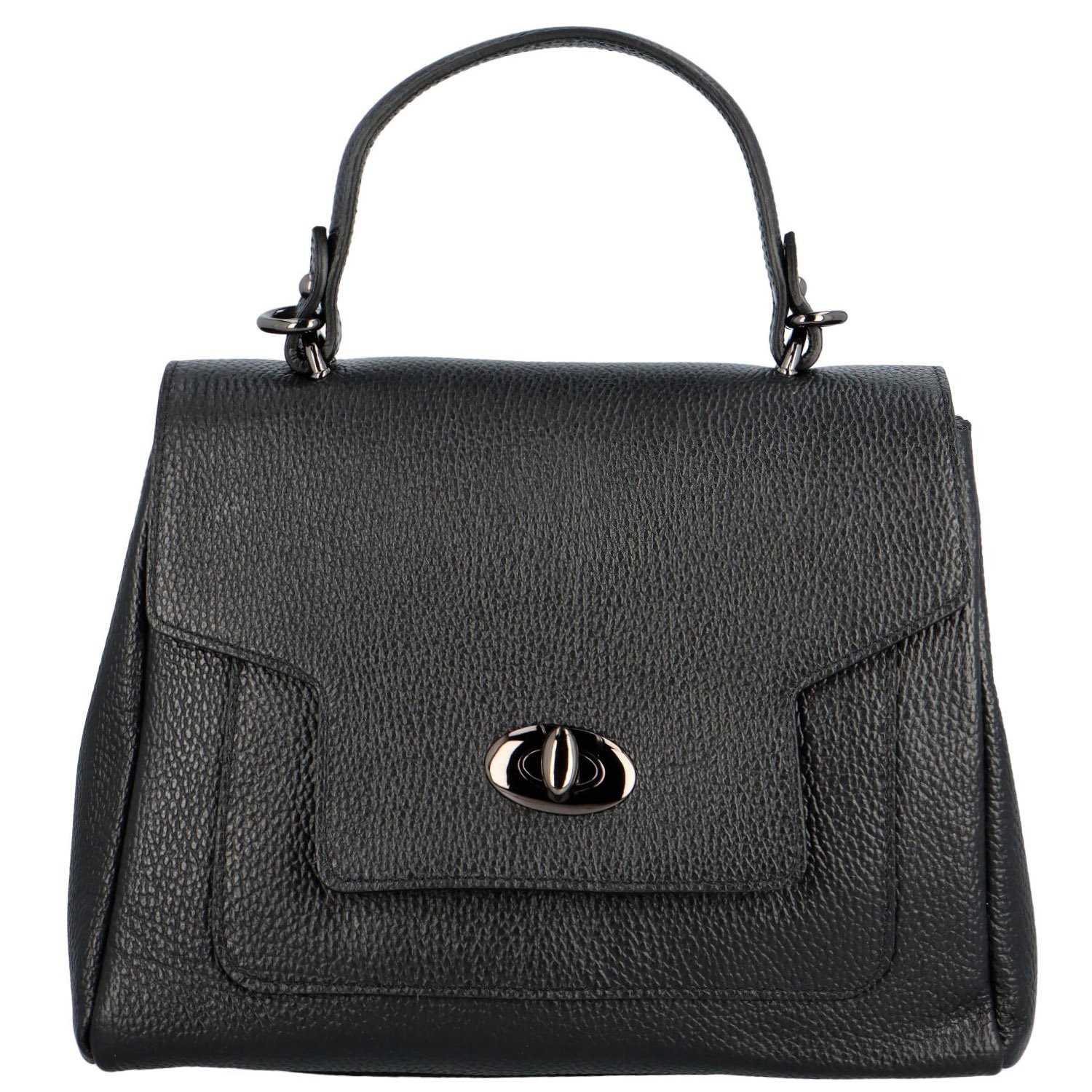 Dámská kožená kabelka do ruky černá - Delami Riley černá