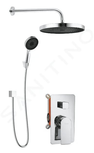 kielle 20618SP40 - Sprchový set s baterií pod omítku, pro 2 spotřebiče, s příslušenstvím a tělesem, chrom