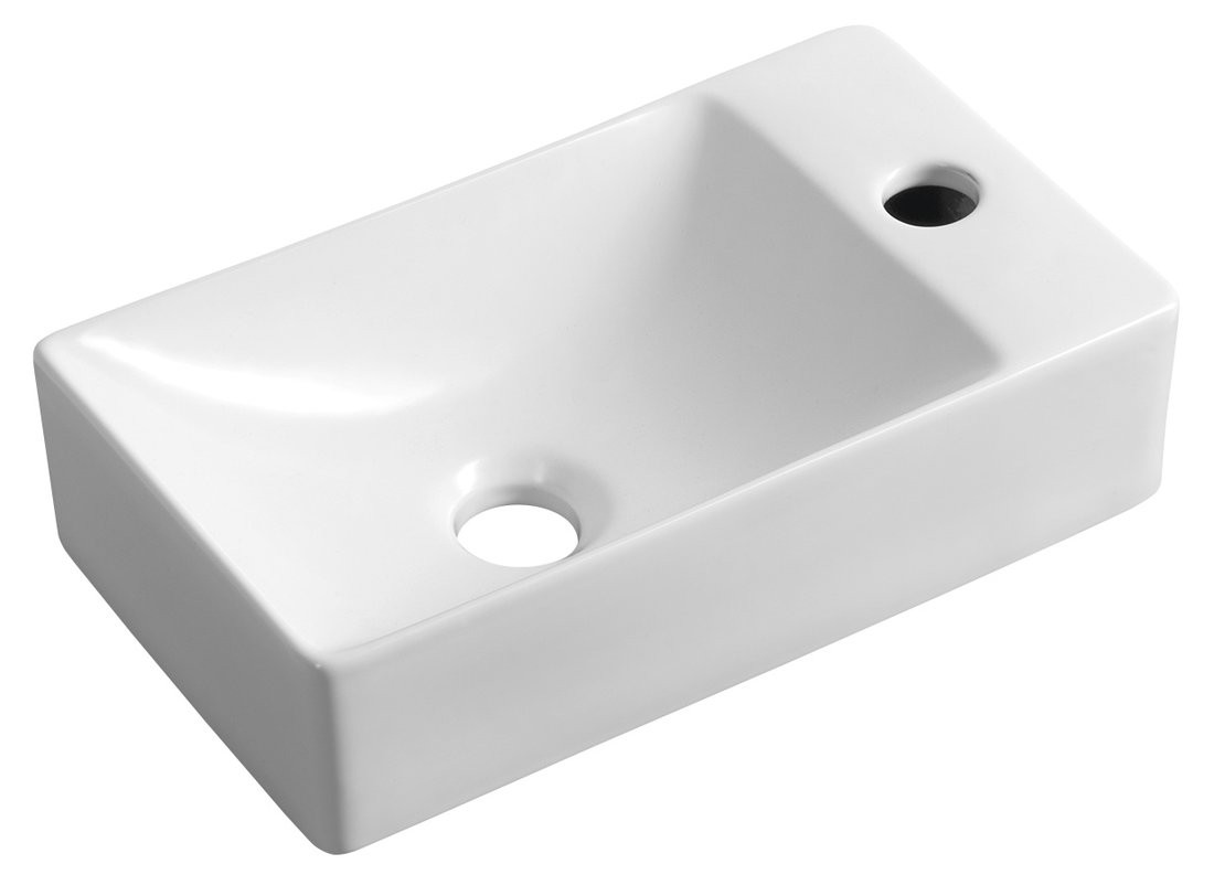 Sapho MARGITHA keramické umývátko 38x22cm, otvor pro baterii vpravo, bílá