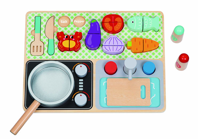 Mamido Mamido Dřevěný kuchyňský set – Malý šéfkuchař