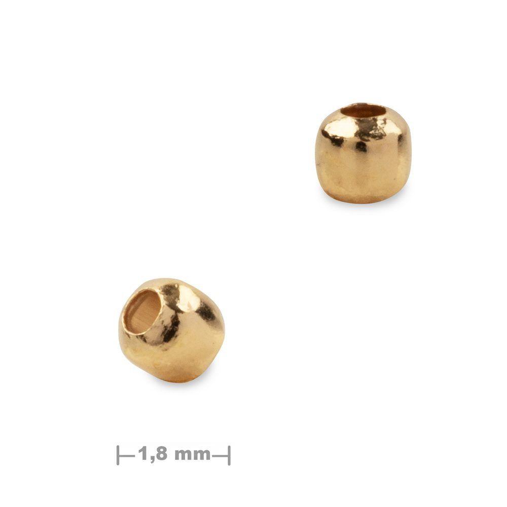 Stříbrný korálek 1,8 mm pozlacený 24K zlatem - 10 ks
