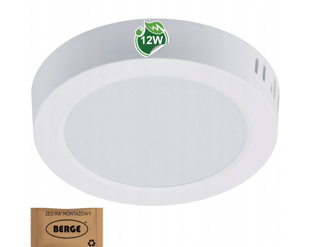 Berge Přisazený kulatý LED panel 12W - 1320lm - Neutrální bílá barva BP-N/T-R-12W-NW