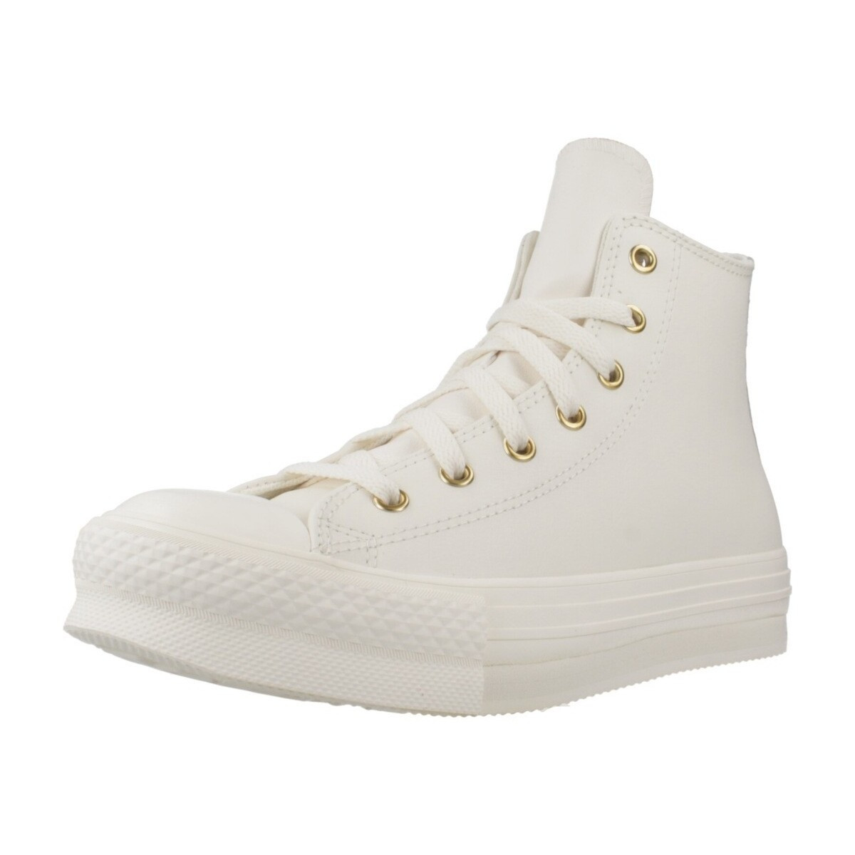 Converse  CHUCK TAYLOR ALL STAR EVA LIFT LEATHER+GOLD  Bílá