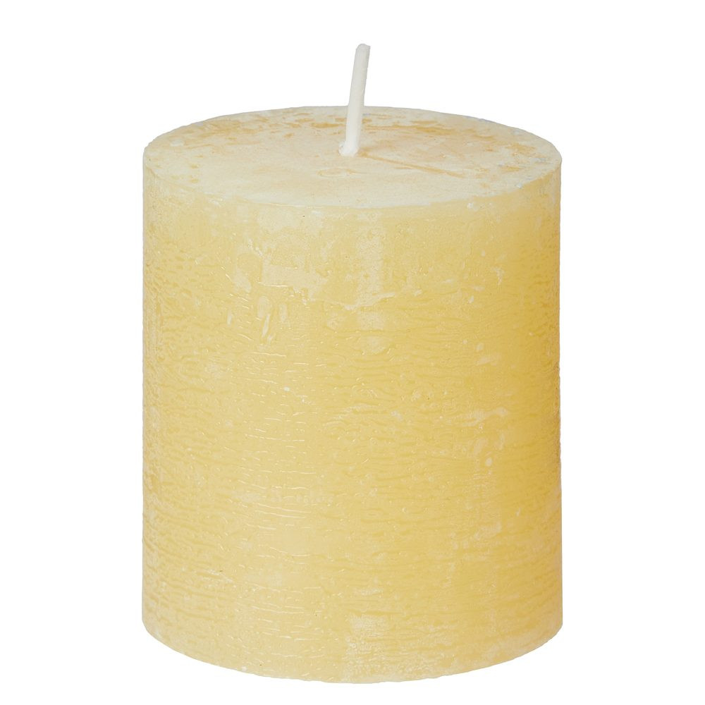 RUSTIC Svíčka 8 cm - pastelově žlutá