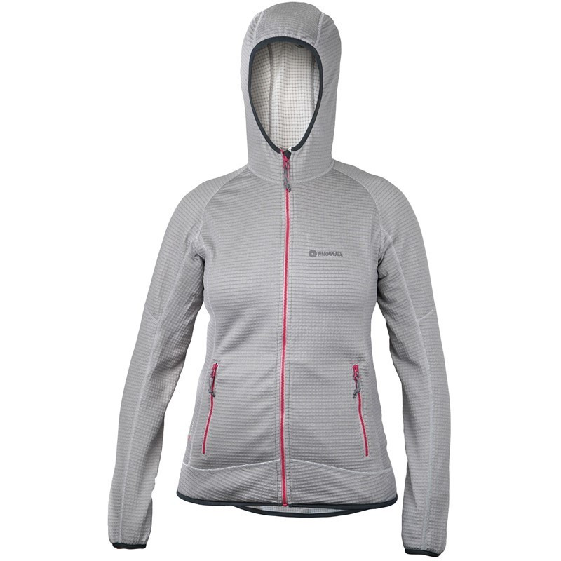 Warmpeace Dámská propínací bunda s kapucí Warmpeace Rigby Lady Stříbrná