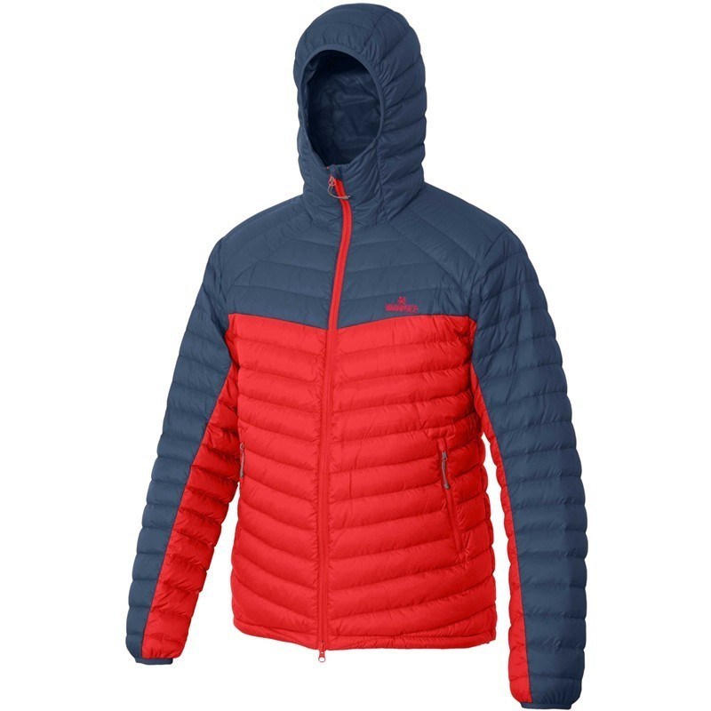 Warmpeace Ultralehká pánská péřová bunda s kapucí Warmpeace Minto Červená