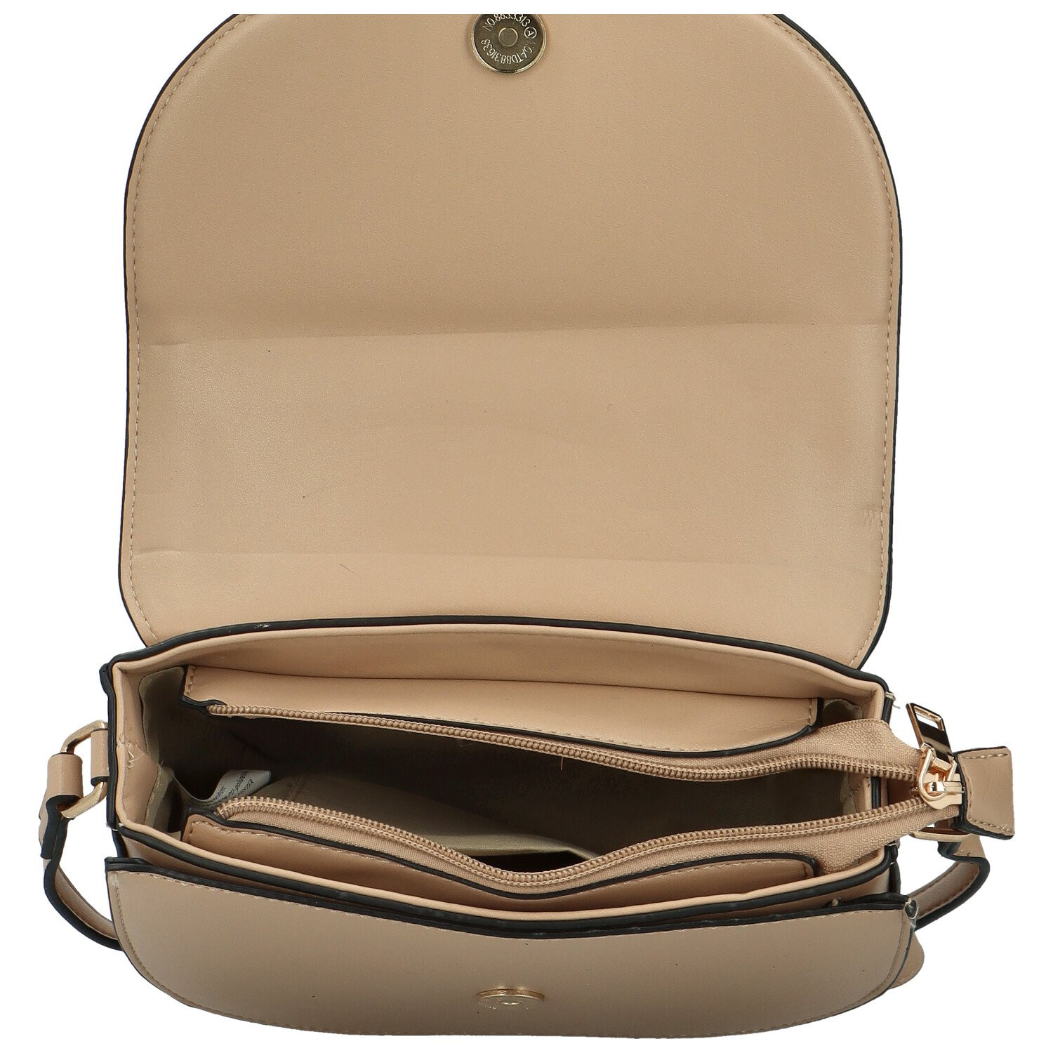 Módní dámská koženková crossbody kabelka Caila, béžová