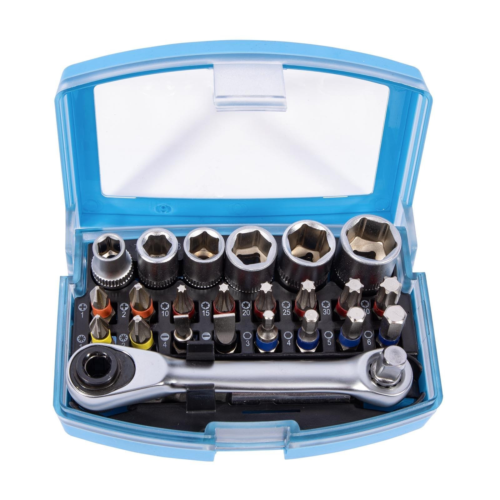 Sada bitů a hlavic 24ks s ráčnou XTline