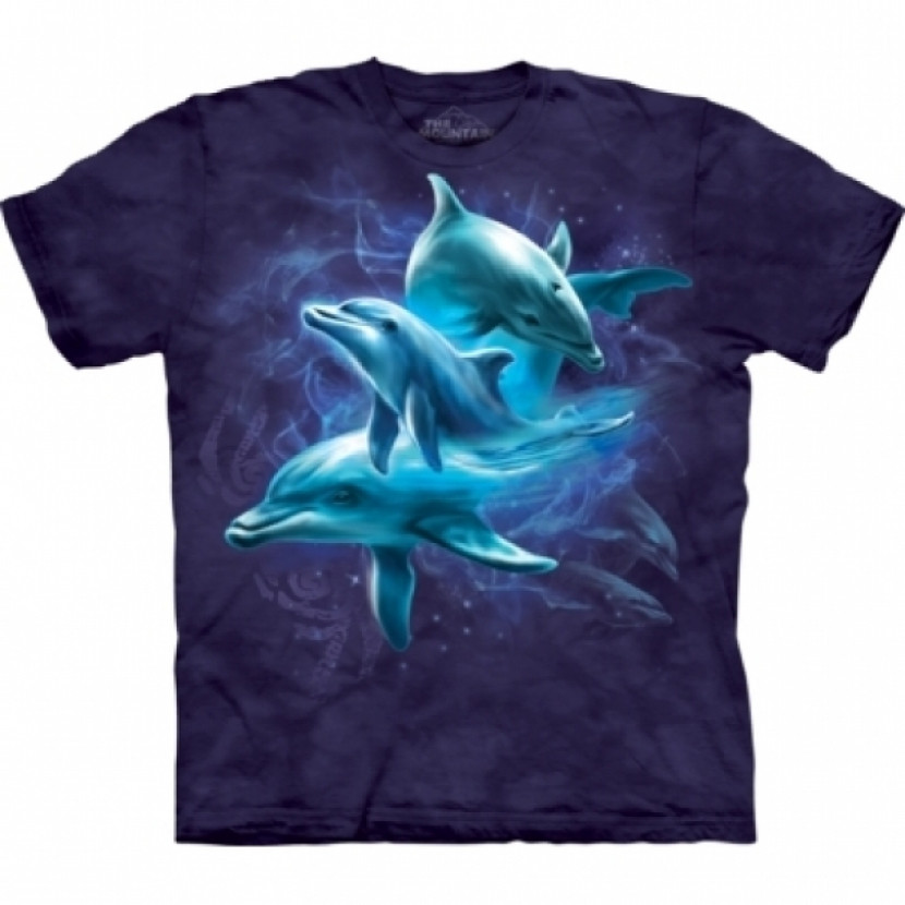 Tričko unisex The Mountain Dolphin Collage - fialové, L