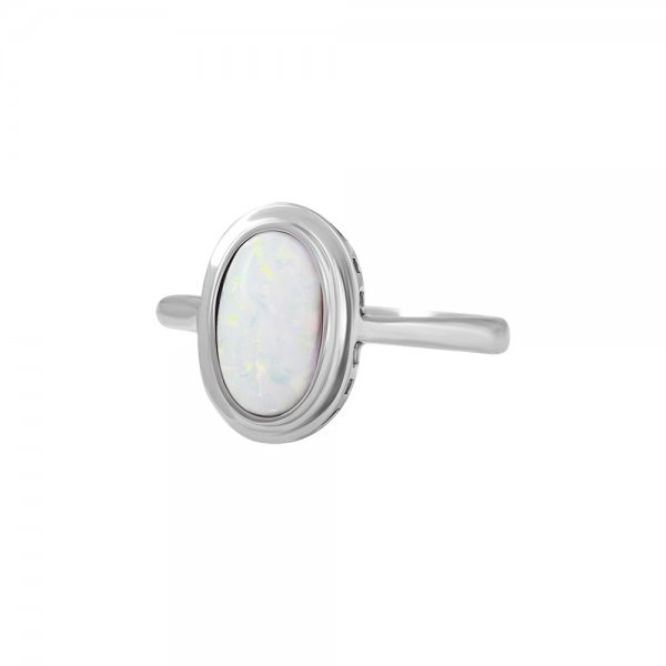 Prsten se syntetickými opály 327-087-0157 55-2.45g