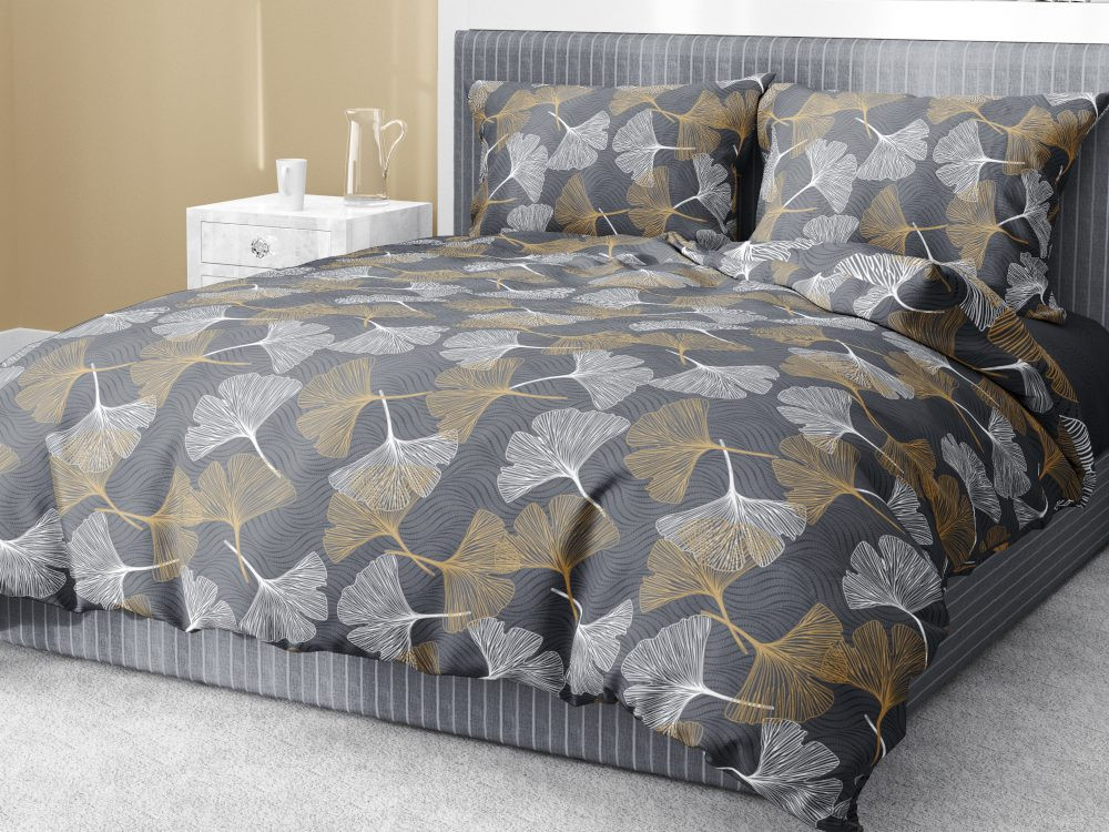 Gipetex Natural Dream Italské povlečení 100% bavlna Ginko Giallo - 140x220 / 70x90 cm