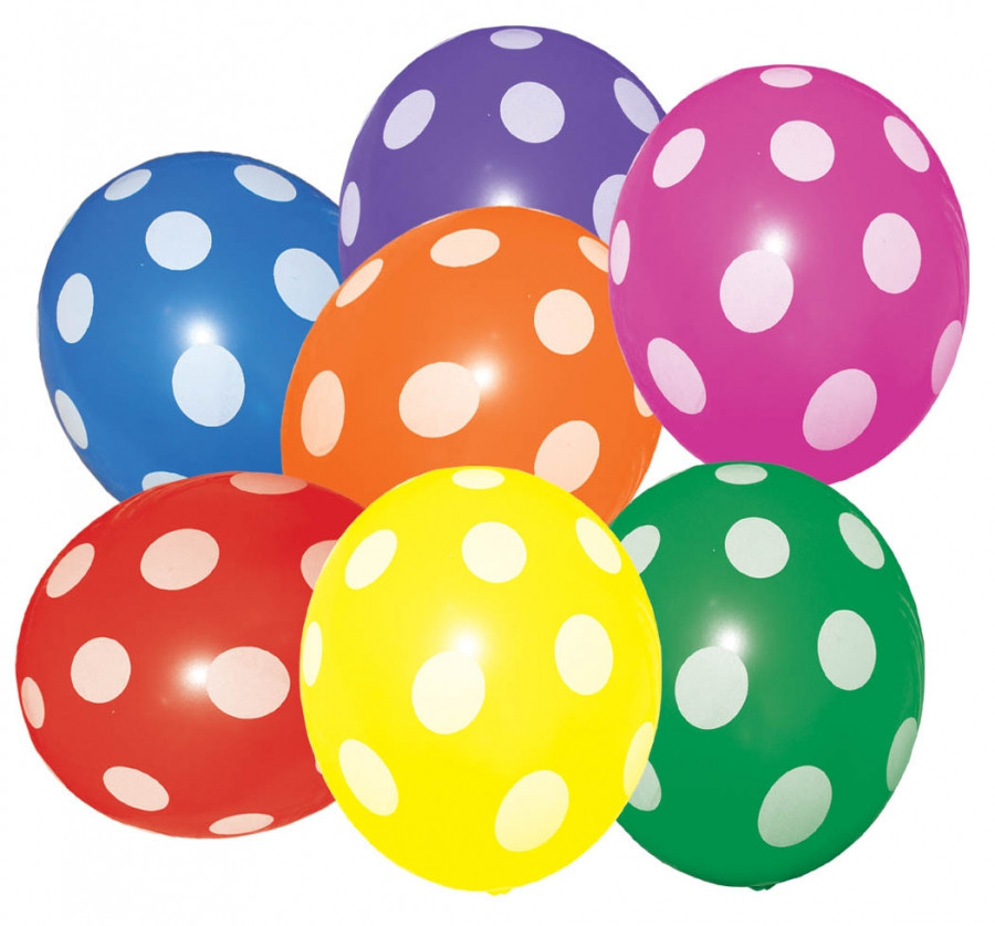 Balónky Barevné s puntíky 7ks