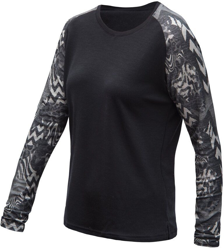SENSOR MERINO BLEND IMPRESS dámské triko dl.rukáv black/zebra Velikost: L 8592837100968